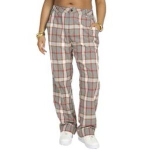 Melody Ehsani Gray and Red Chinos